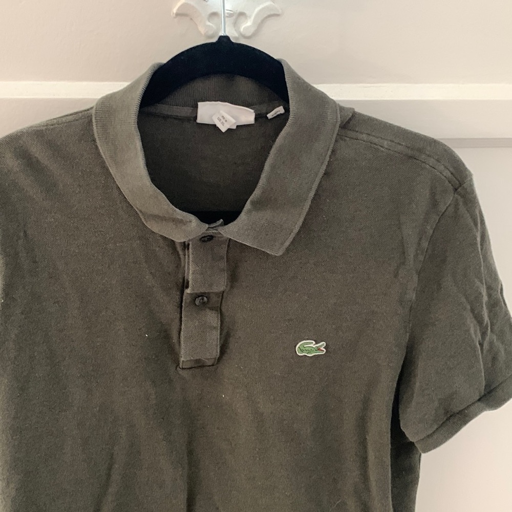 Lacoste mens heather forest green polo shirt